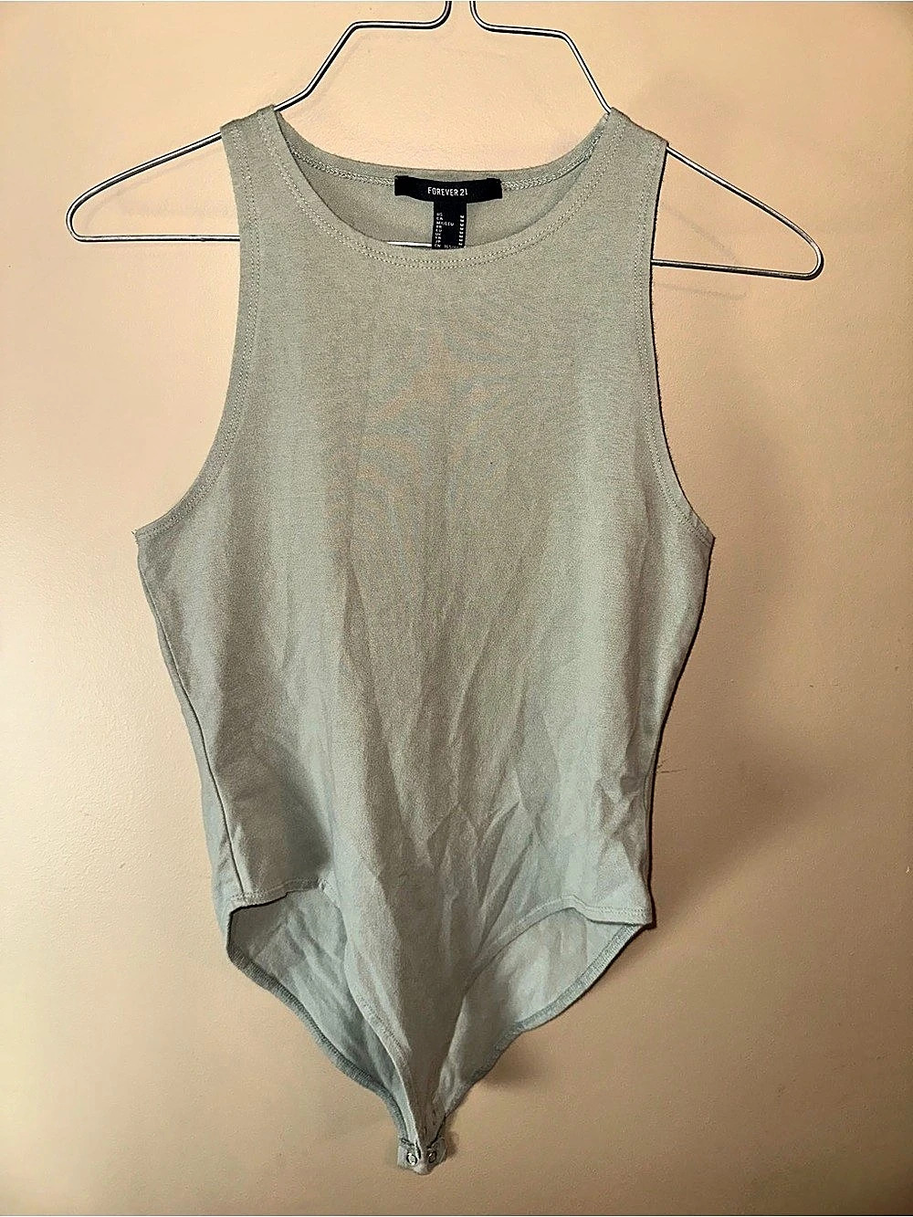 Forever Tank Bodysuit Women's Sleeveless Sage Green Medium Like New